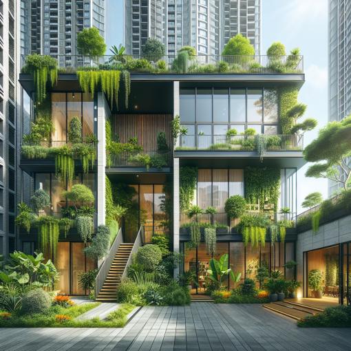 עיצוב גינה בבניין משותף שמשלב פרטיות, ירוק ואסתטיקה עירונית מודרנית